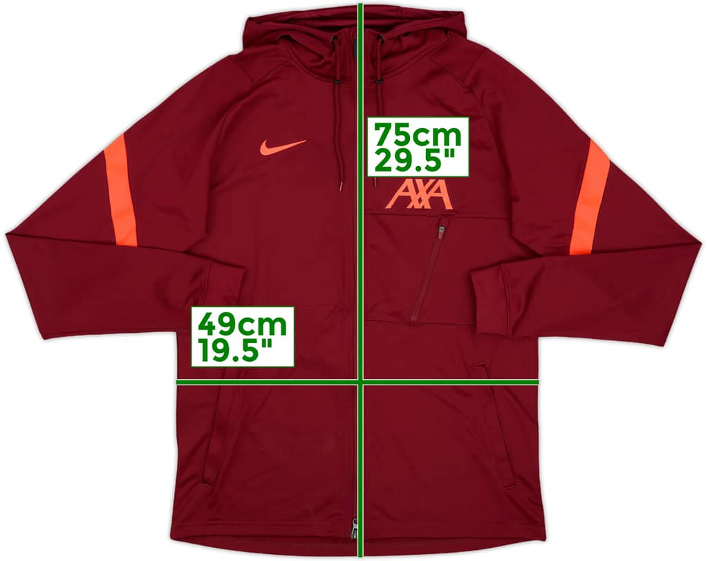 2021-22 Liverpool Nike Zipped Hooded Sweat Top - 7/10 - (M)
