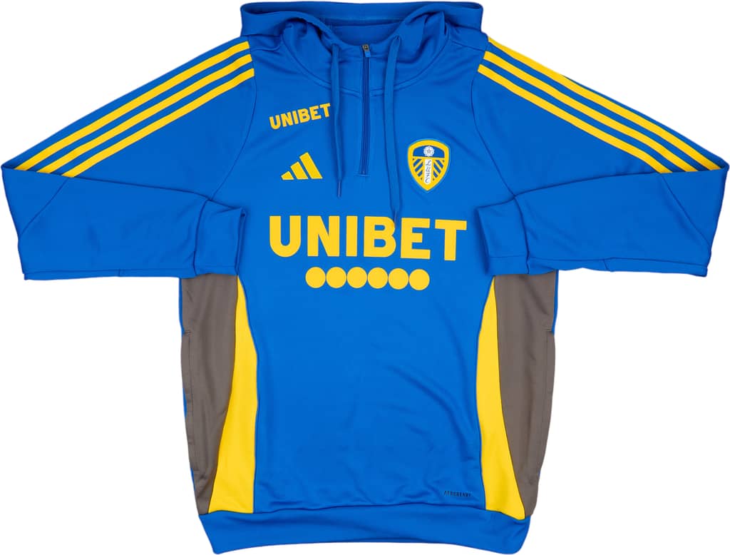 2024-25 Leeds United adidas 1/4 Zip Hooded Training Top (S)
