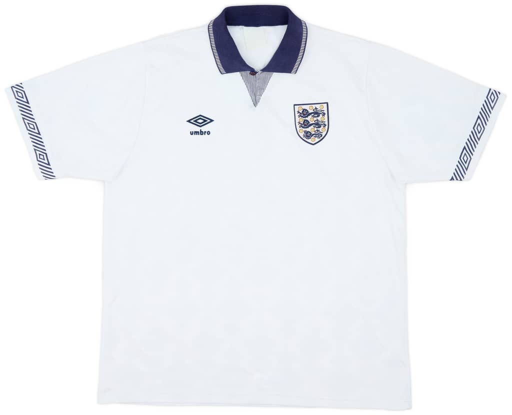1990-92 England Home Shirt - 8/10 - (XL)