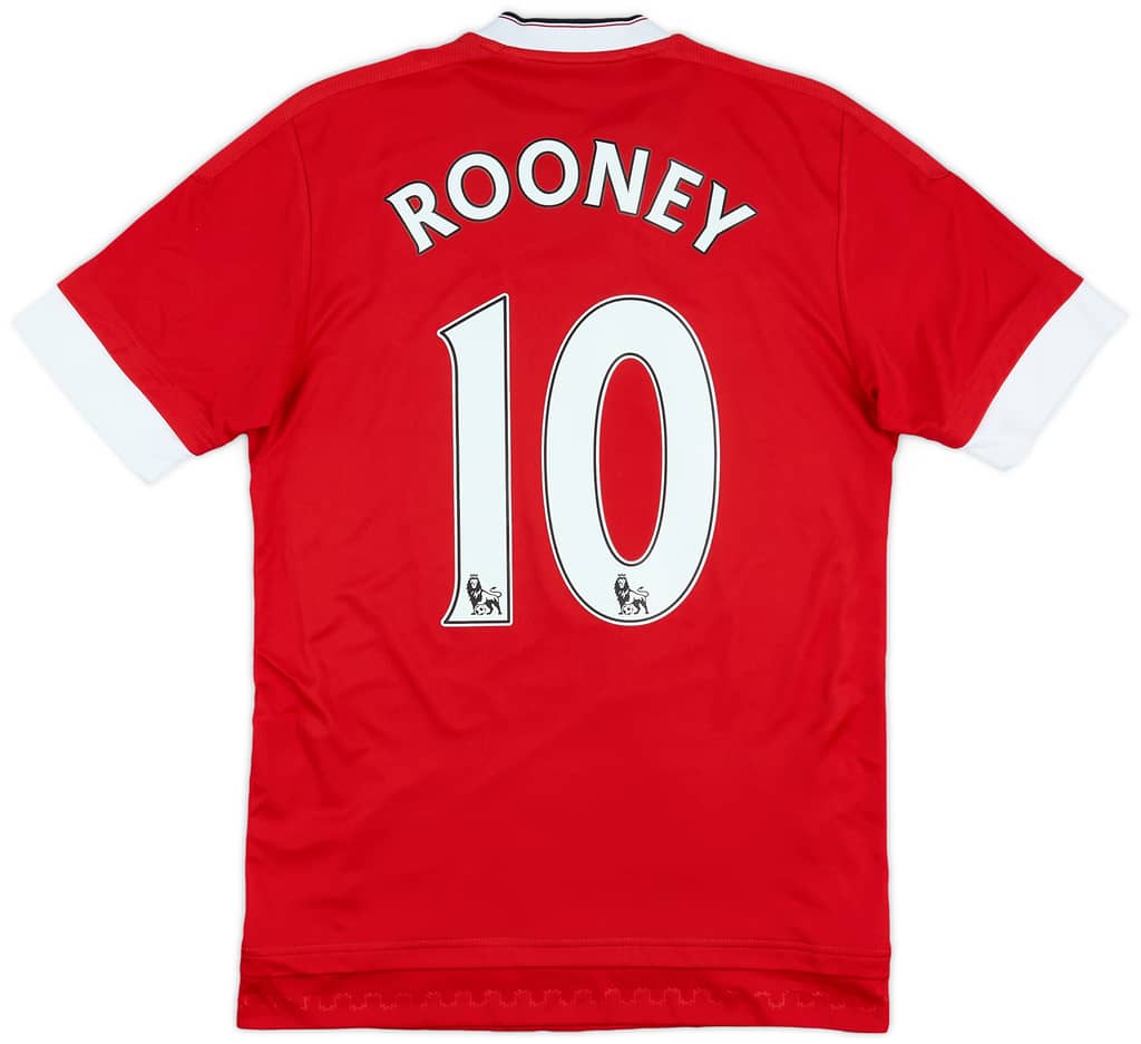 2015-16 Manchester United Home Shirt Rooney #10 - 8/10 - (XS)