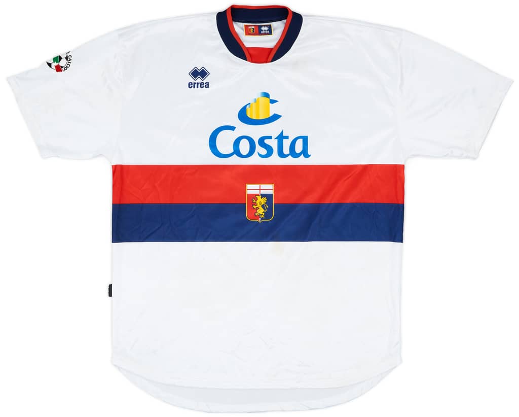 2003-04 Genoa Match Issue Away Shirt Baldini #15