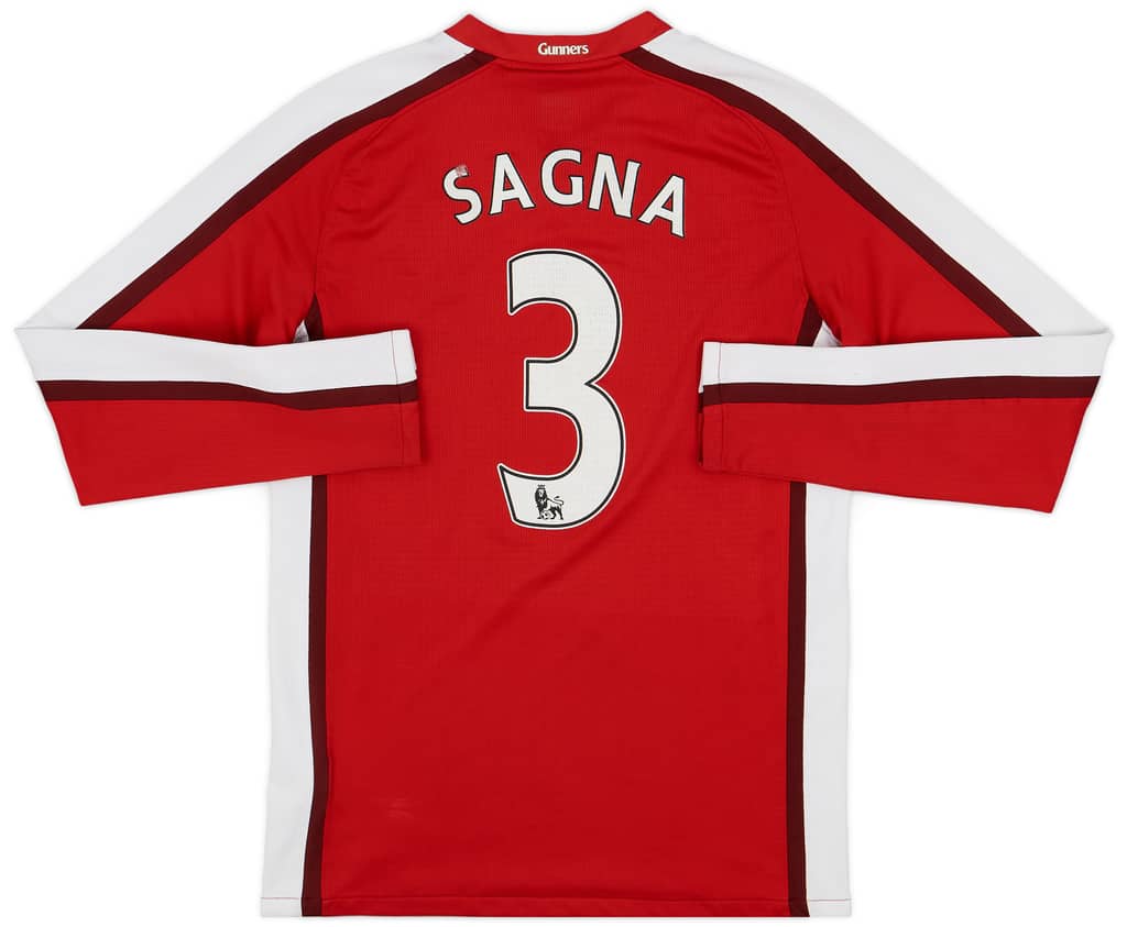 2008-10 Arsenal Home L/S Shirt Sagna #3 - 6/10 - (S)