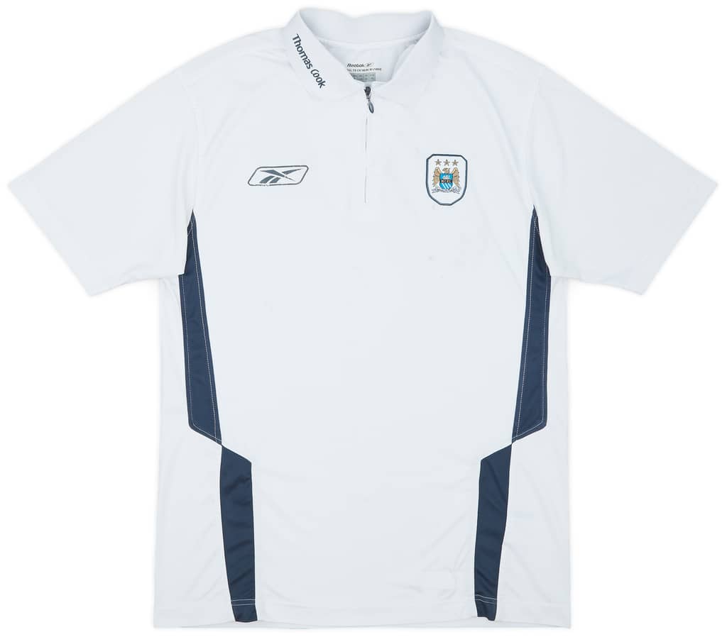 2004-05 Manchester City Reebok 1/4 Zip Polo Shirt - 5/10 - (XS)