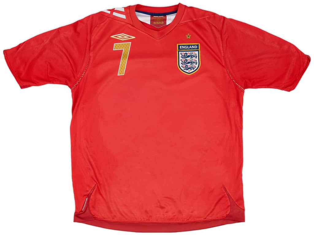 2006-08 England Away Shirt Beckham #7 - 7/10 - (L)