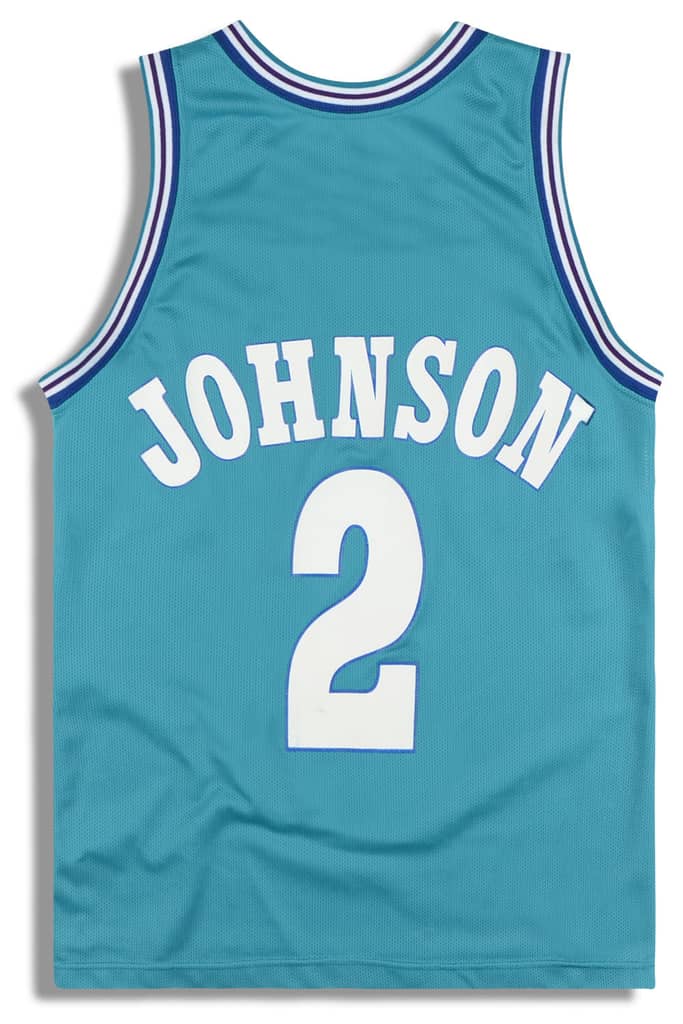 1992-95 Charlotte Hornets Johnson #2 Champion Jersey (Away) S