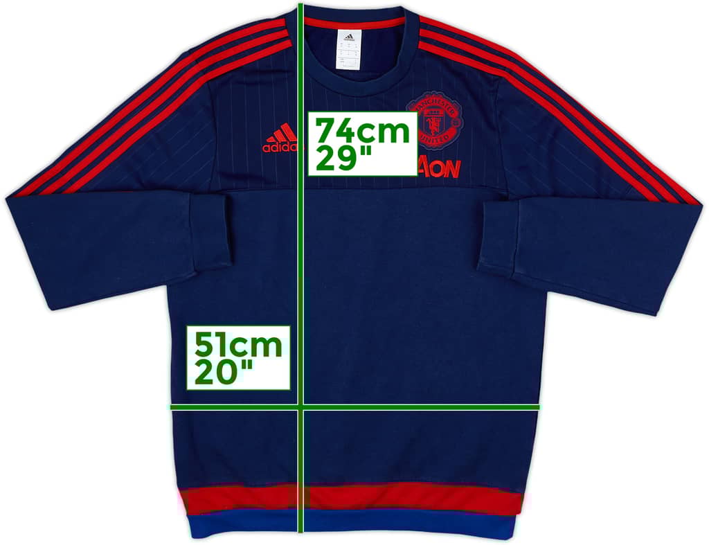 2015-16 Manchester United adidas Sweat Top - 8/10 - (M)