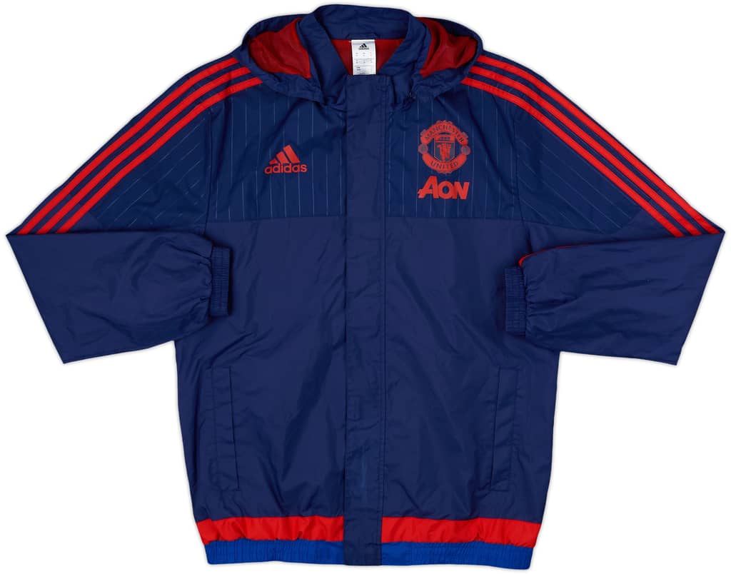2015-16 Manchester United adidas Hooded Track Jacket - 8/10 - (M)