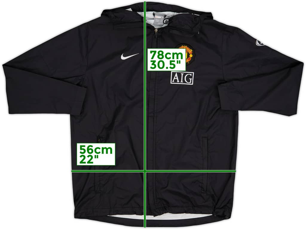 2009-10 Manchester United Nike Hooded Rain Jacket - 8/10 - (M)