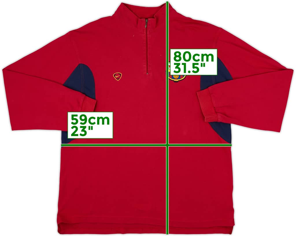 2000-01 Barcelona Nike 1/4 Zip Training Top - 8/10 - (L)