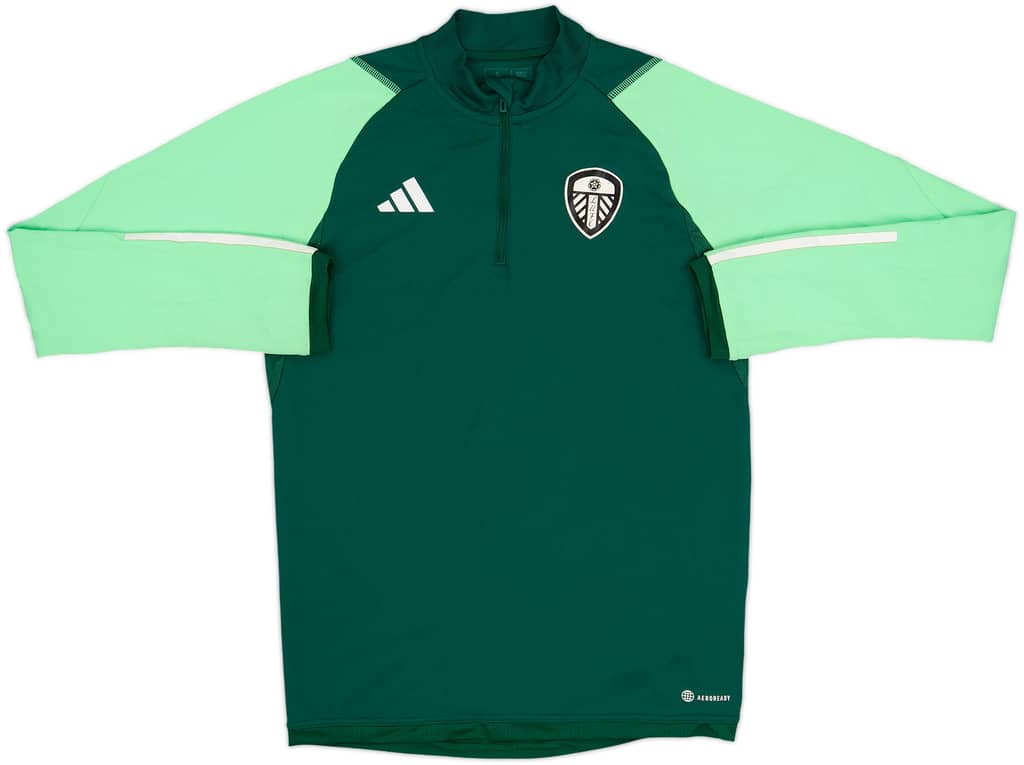 2023-24 Leeds United adidas 1/4 Zip Training Top - 8/10 - (S)