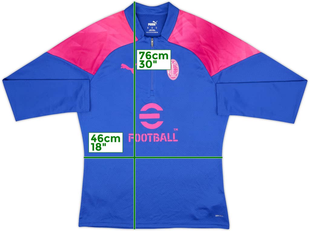 2023-24 AC Milan 1/4 Zip Training Top - 8/10 - (M)