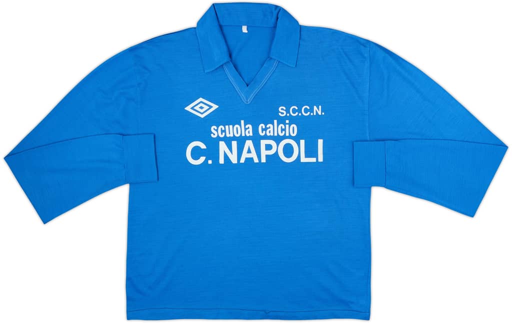 1991-92 Napoli 'Scuola Calcio' Umbro Training L/S Shirt - 4/10 - (L)