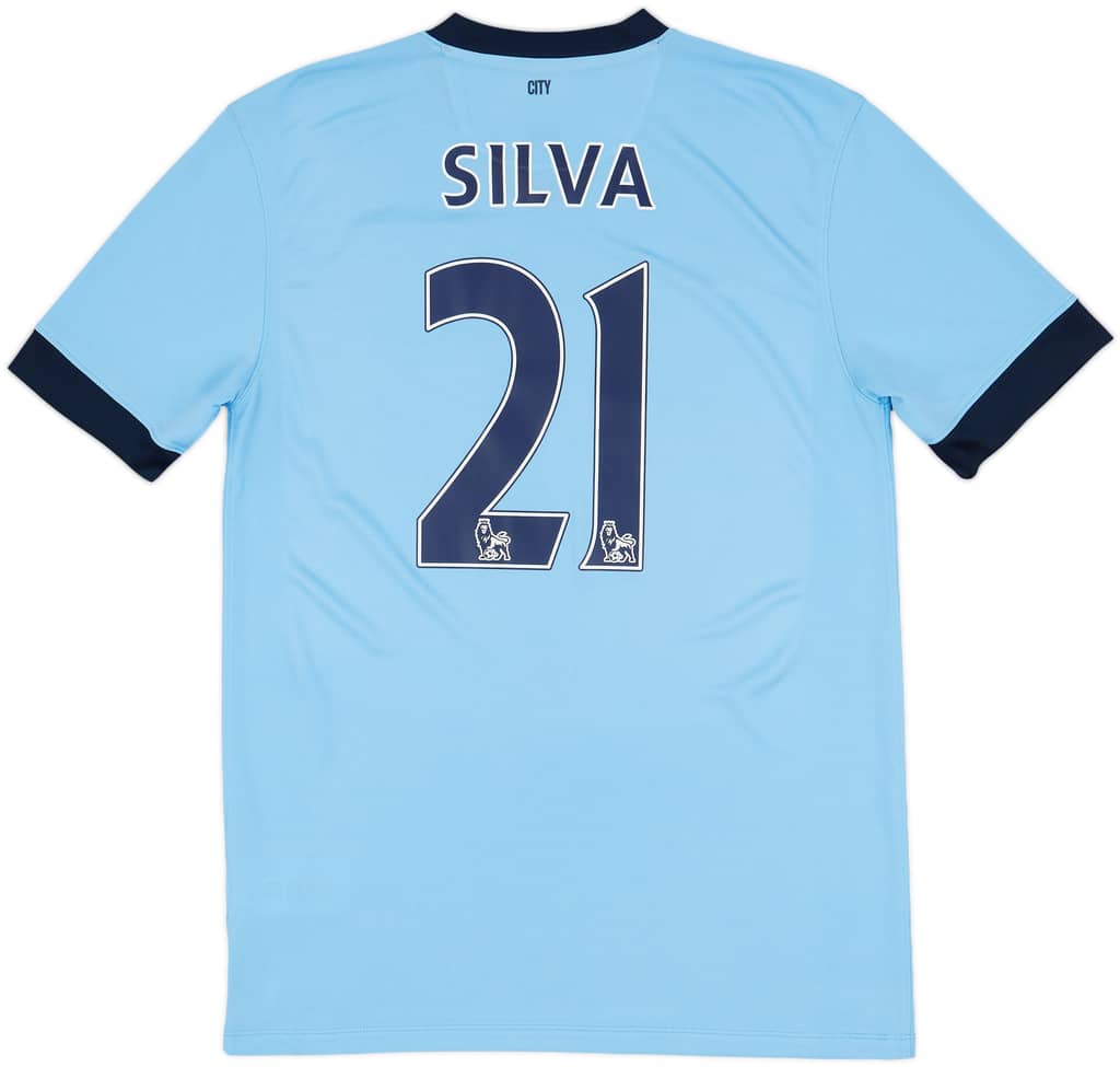 2014-15 Manchester City Home Shirt Silva #21 - 9/10 - (M)