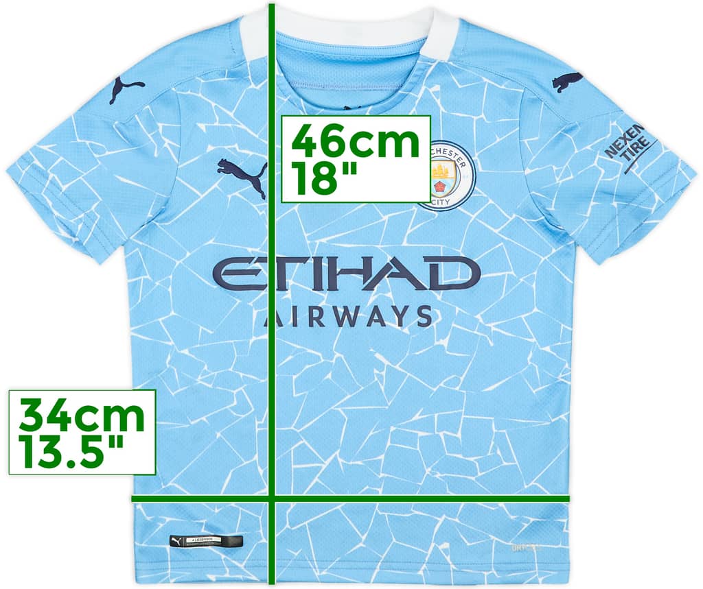 2020-21 Manchester City Home Shirt - 8/10 - (7-8 Years)
