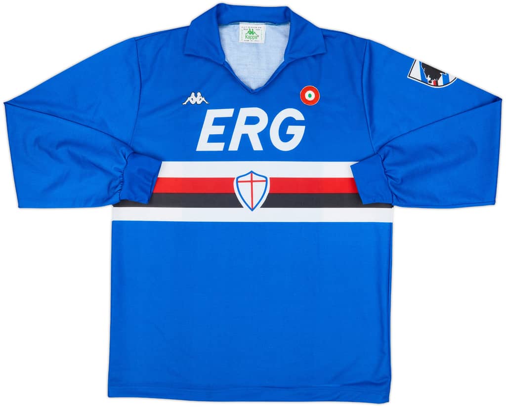 1989-90 Sampdoria Home L/S Shirt - 8/10 - (XL)
