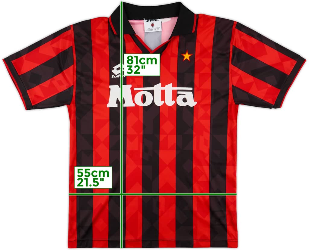 1993-94 AC Milan Home Shirt - 8/10 - (M)