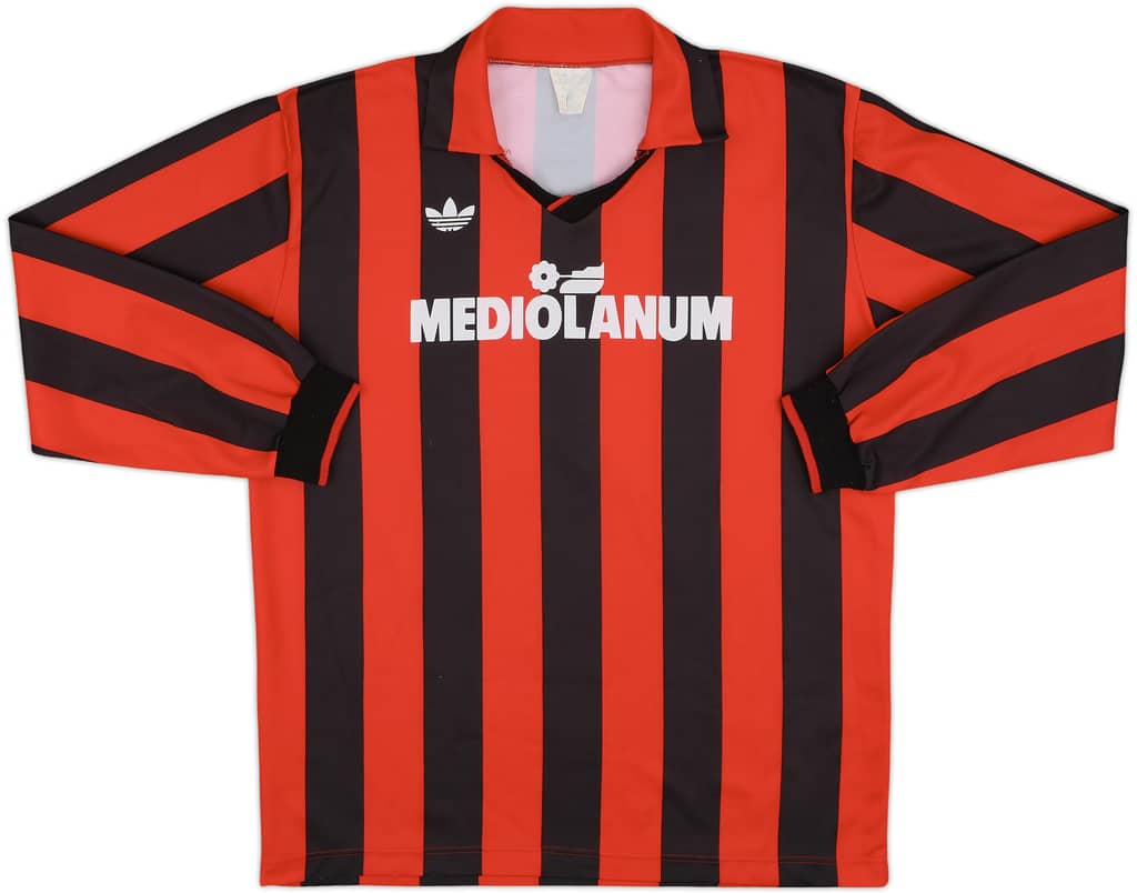 1990-91 AC Milan Basic Home L/S Shirt - 8/10 - (XL)