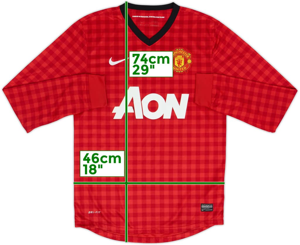 2012-13 Manchester United Home L/S Shirt - 5/10 - (S)