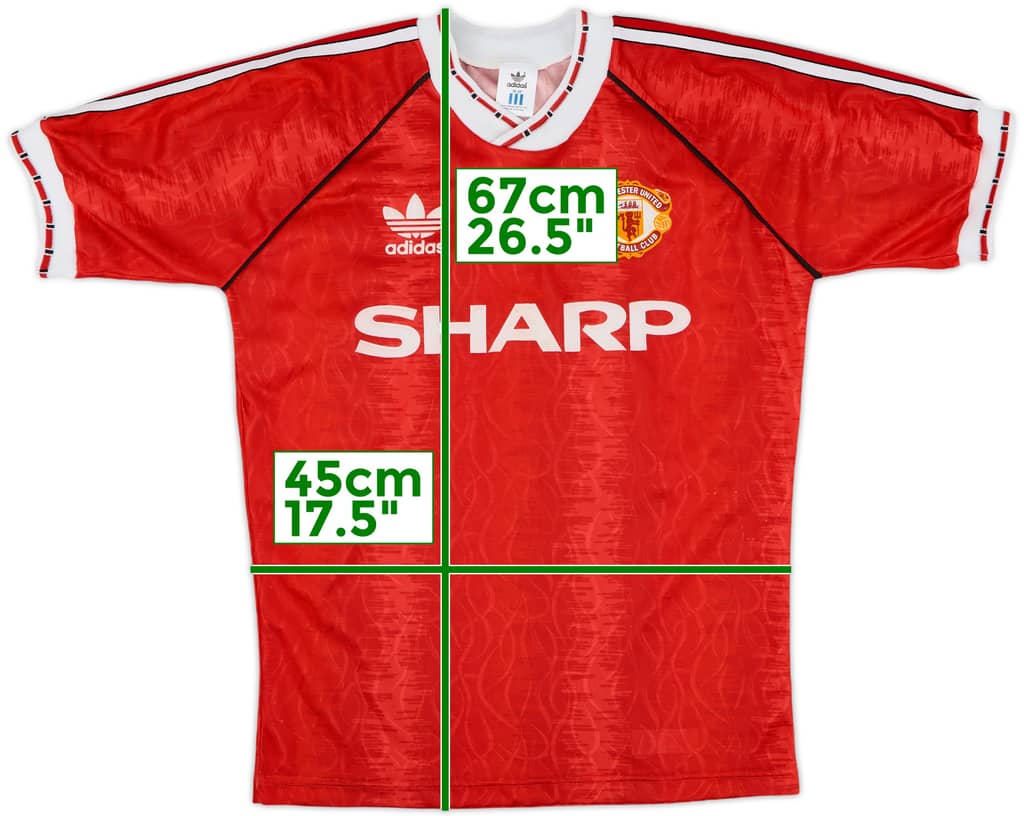 1990-92 Manchester United Home Shirt - 10/10 - (S)