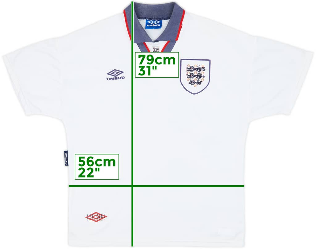 1993-95 England Home Shirt - 6/10 - (L)