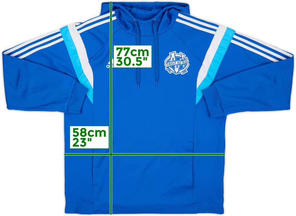 2014-15 Olympique Marseille adidas Hooded Sweat Top - 8/10 - (L)