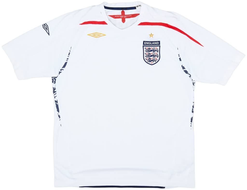 2007-09 England Home Shirt - 5/10 - (XL)
