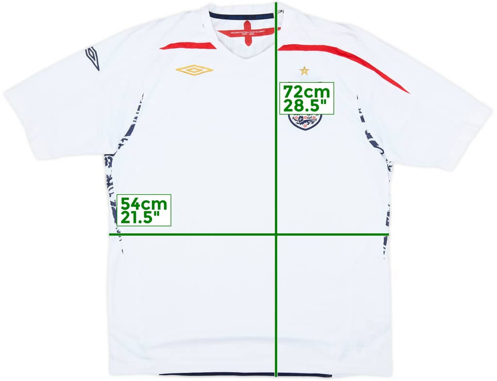 2007-09 England Home Shirt - 5/10 - (XL)