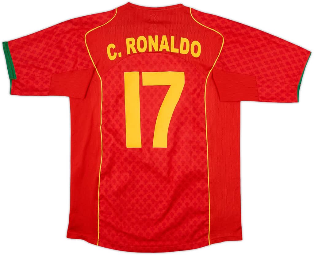 2004-06 Portugal Home Shirt C. Ronaldo #17 - 8/10 - (XL.Boys)