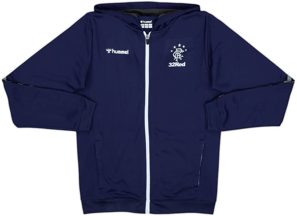 2018-19 Rangers Hummel Hooded Track Top - 10/10 - (XL.Boys)