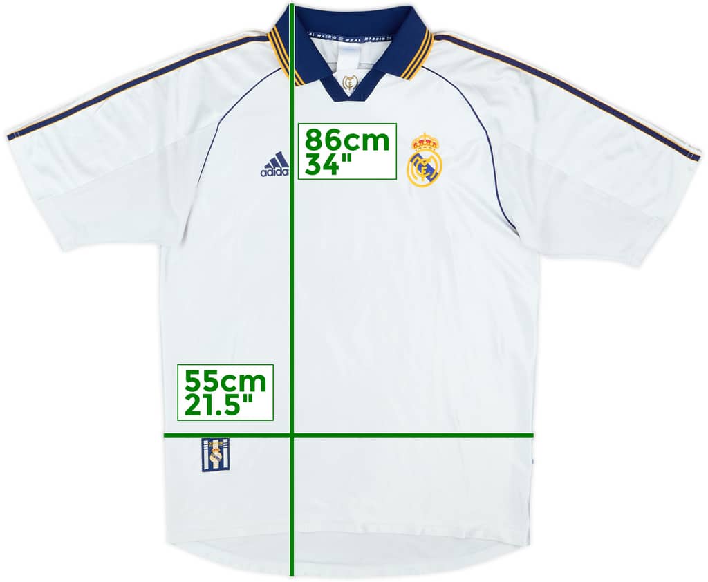 1998-00 Real Madrid Home Shirt - 4/10 - (L)
