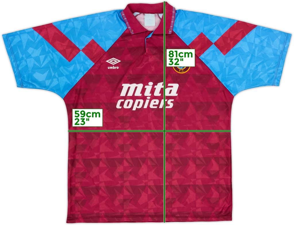 1990-92 Aston Villa Home Shirt - 8/10 - (XL)