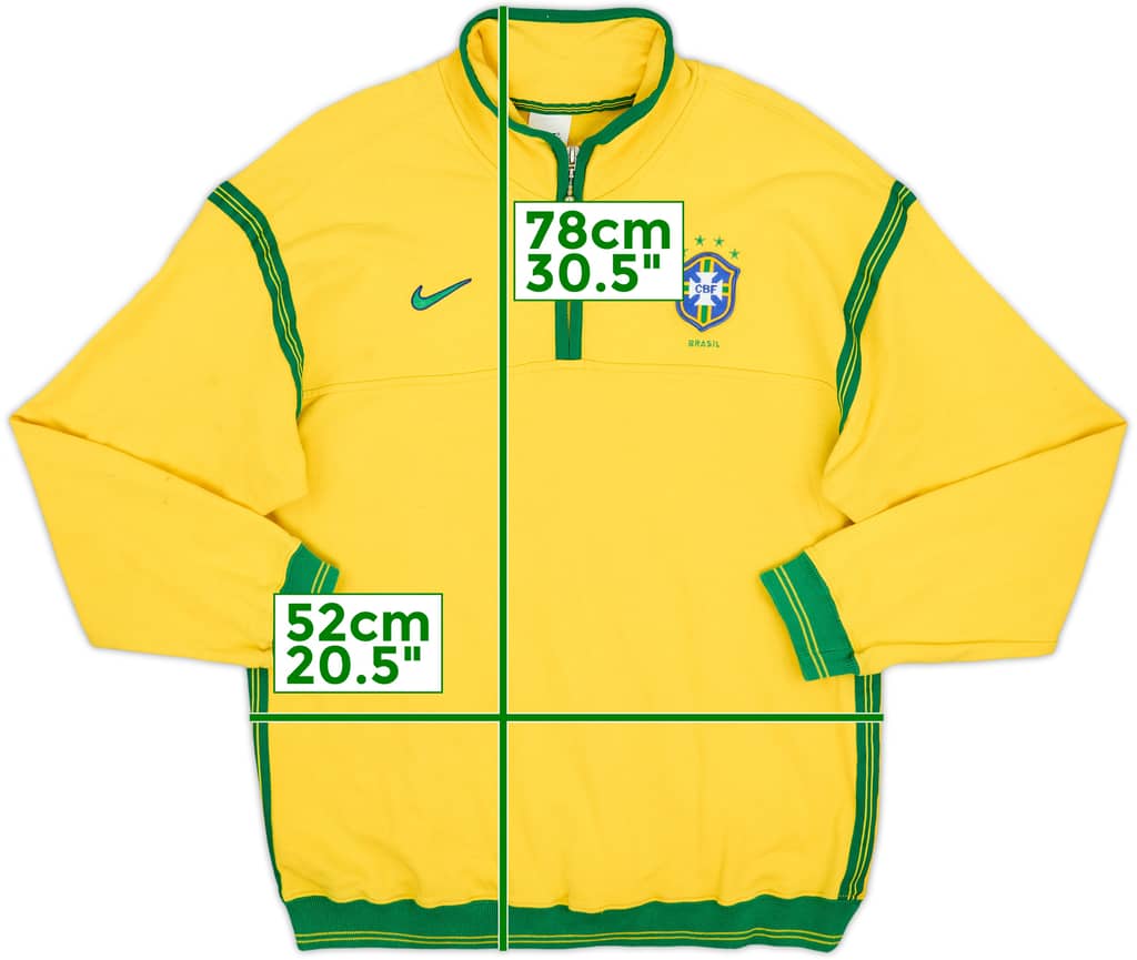 1998-00 Brazil Nike 1/4 Zip Sweat Top - 7/10 - (M)