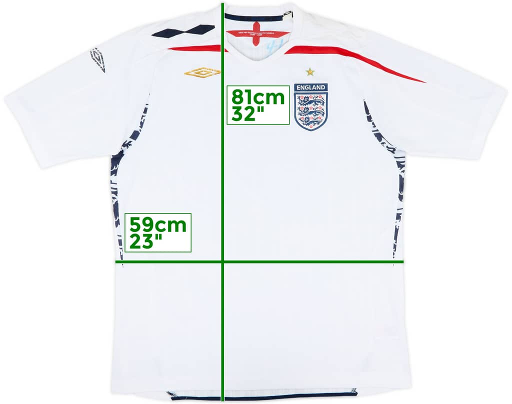 2007-09 England Home Shirt - 5/10 - (XL)