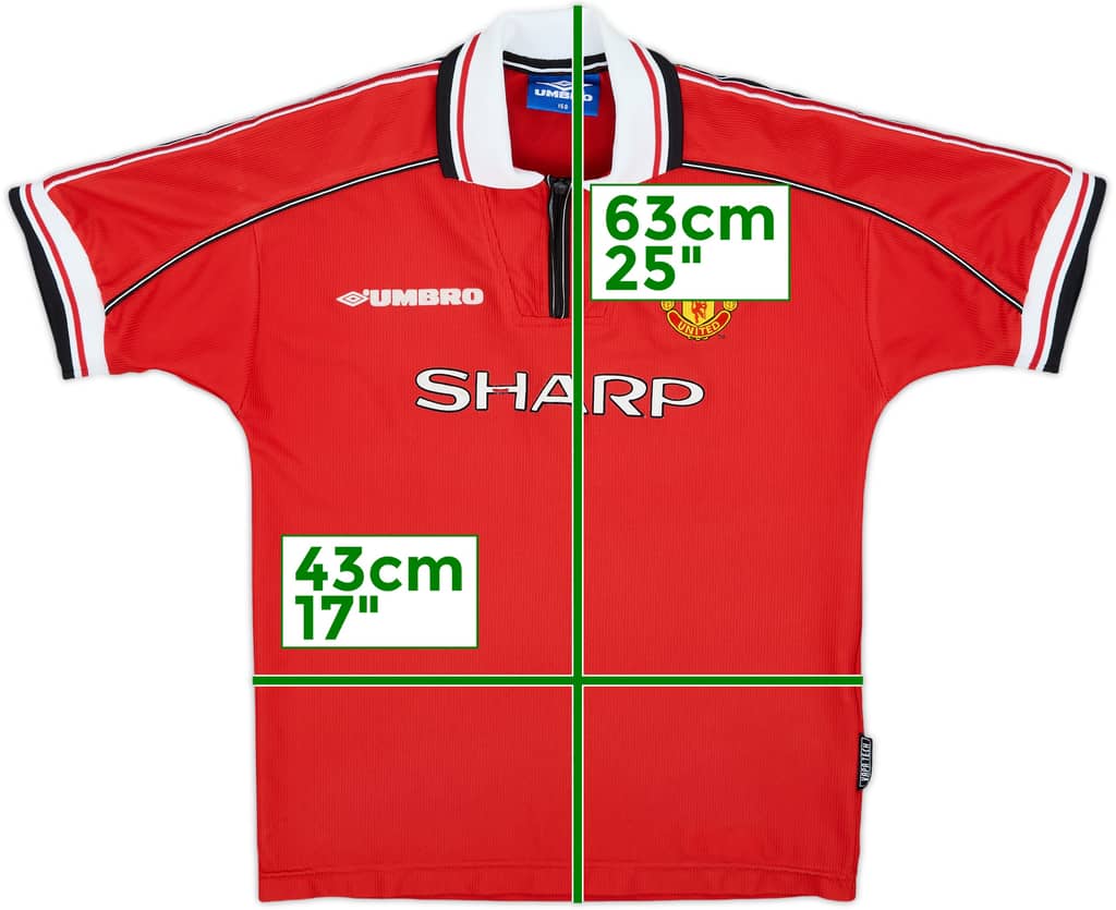 1998-00 Manchester United Home Shirt - 6/10 - (L.Boys)