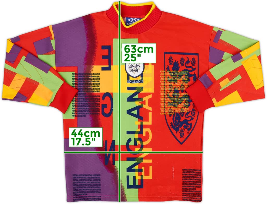1995-96 England GK Shirt - 7/10 - (L.Boys)