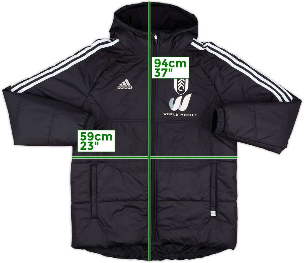 2022-23 Fulham adidas Hooded Padded Bench Coat - 8/10 - (L)