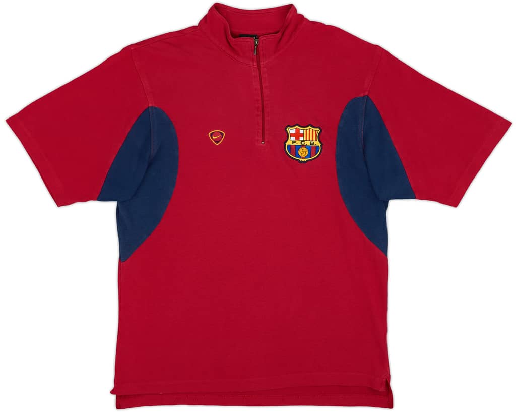 2000-01 Barcelona Nike 1/4 Zip Polo Shirt - 8/10 - (S)