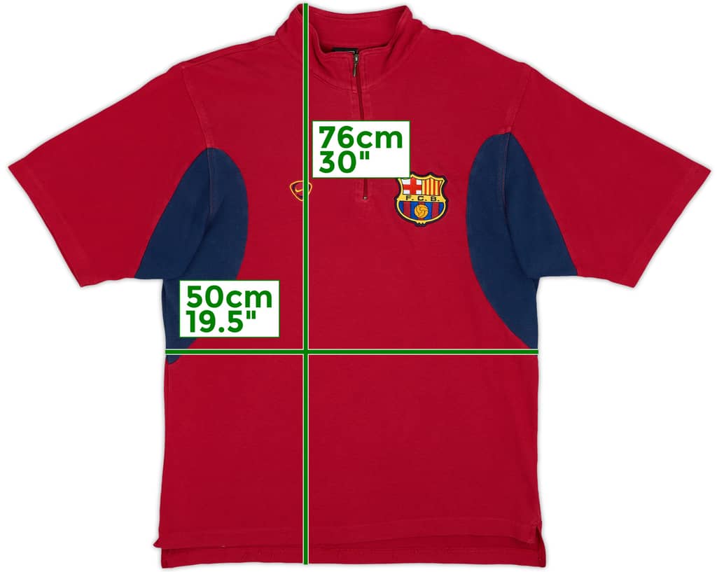2000-01 Barcelona Nike 1/4 Zip Polo Shirt - 8/10 - (S)
