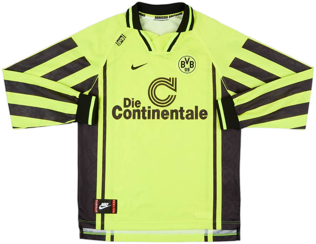 1996-97 Borussia Dortmund Home L/S Shirt - 8/10 - (L.Boys)