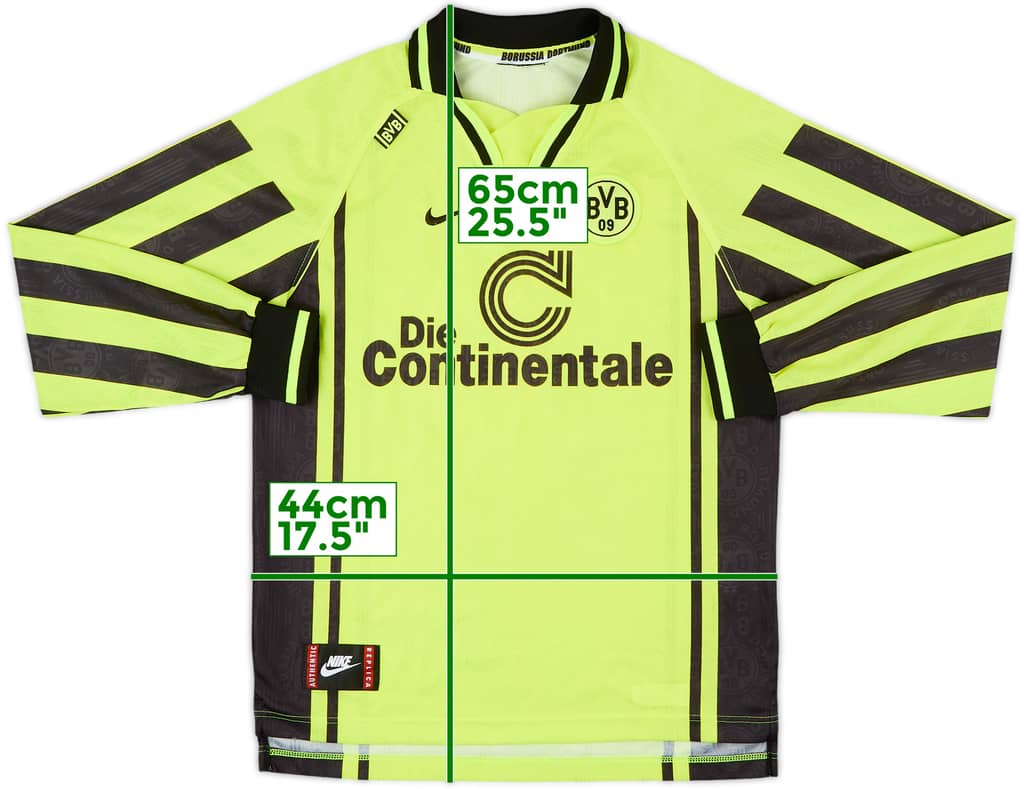 1996-97 Borussia Dortmund Home L/S Shirt - 8/10 - (L.Boys)