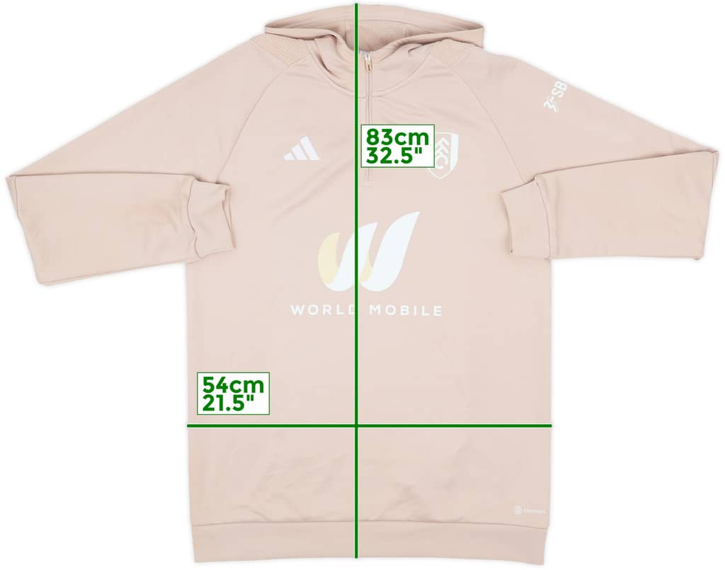 2022-23 Fulham adidas Hooded 1/4 Zip Sweat Top - 9/10 - (L)
