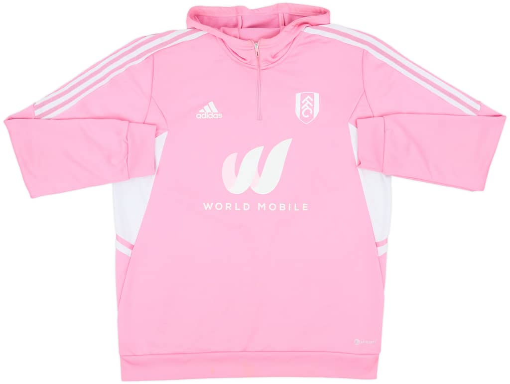 2022-23 Fulham adidas Hooded 1/4 Zip Drill Top - 8/10 - (XL)
