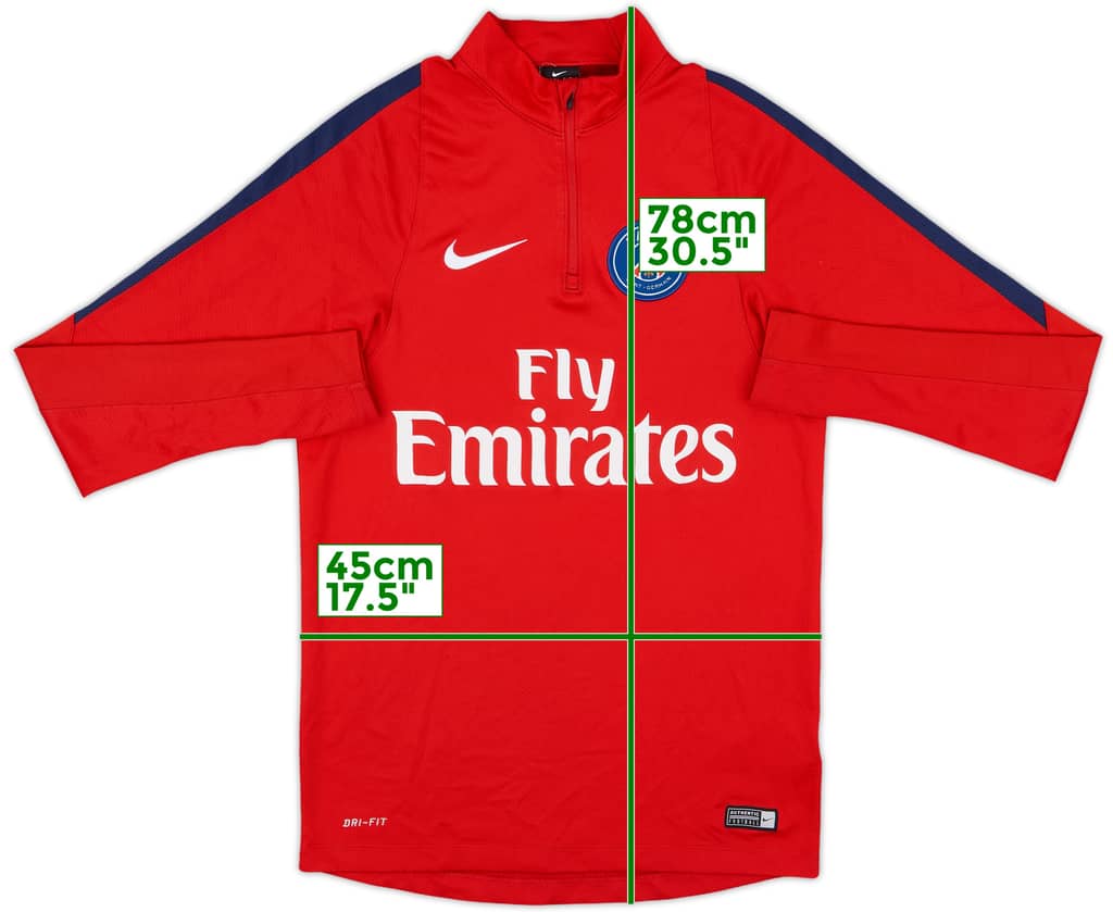 2016-17 Paris Saint-Germain Nike 1/4 Zip Drill Top - 9/10 - (S)
