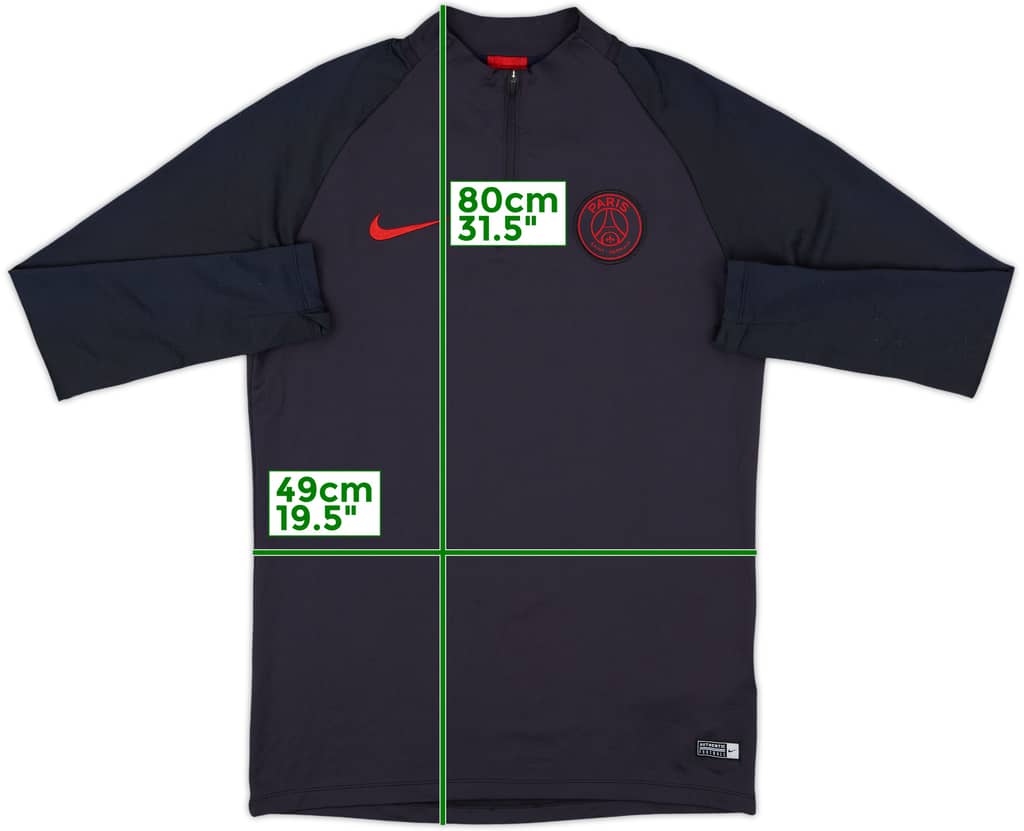 2019-20 Paris Saint-Germain Nike 1/4 Zip Drill Top - 9/10 - (M)
