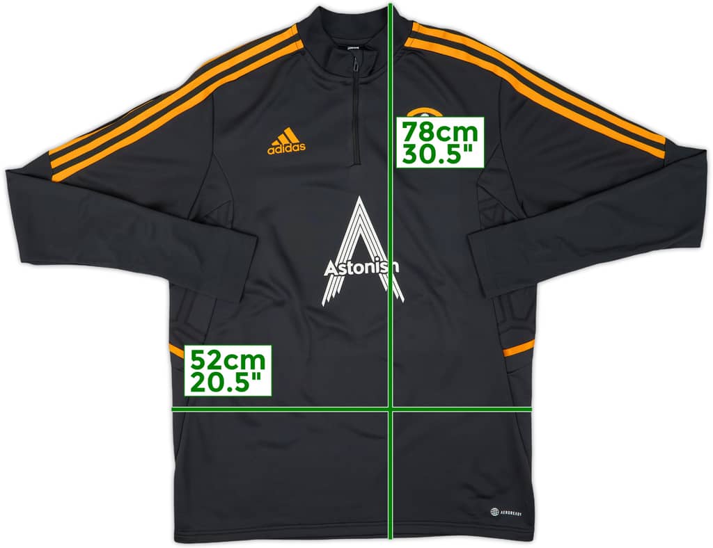 2022-23 Leeds United adidas 1/4 Zip Drill Top - 8/10 - (L)