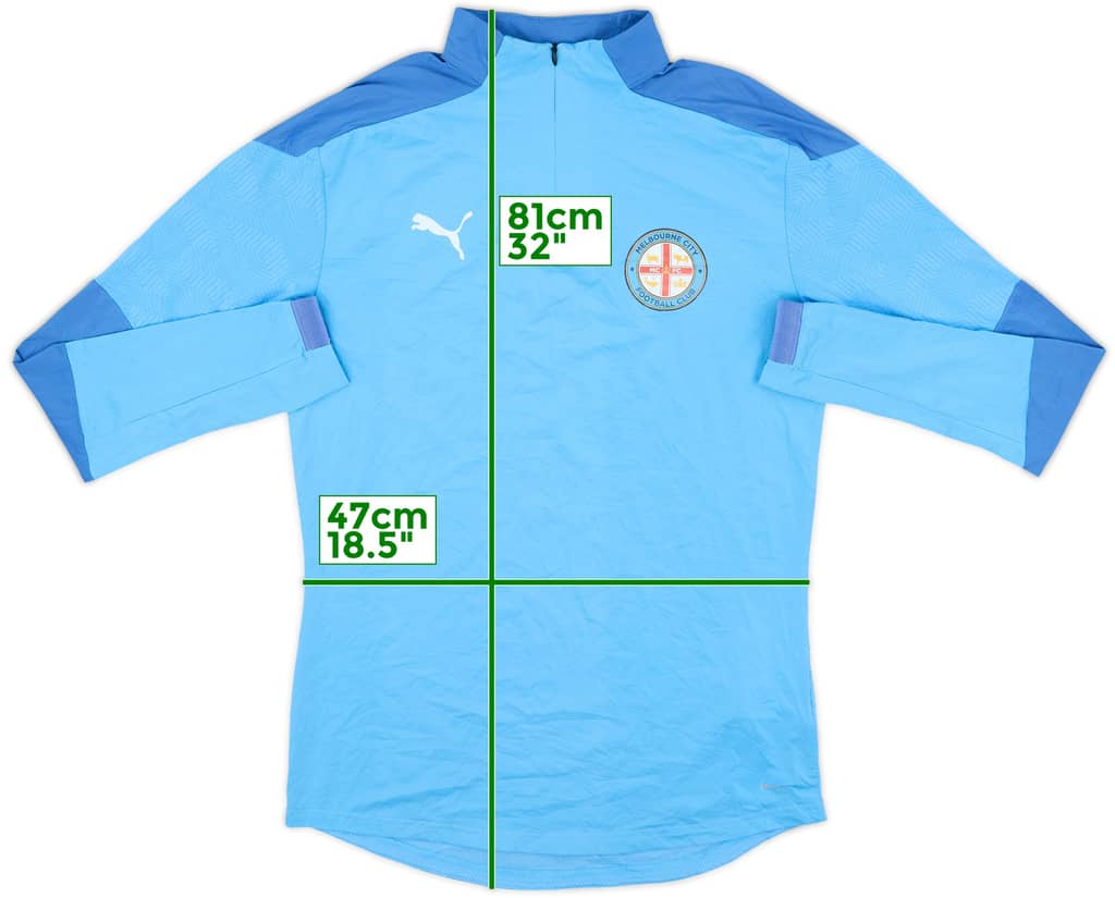 2021-22 Melbourne City Puma 1/4 Zip Training Top - 9/10 - (M)