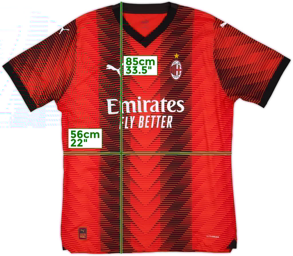 2023-24 AC Milan Authentic Home Shirt - 10/10 - (XXL)