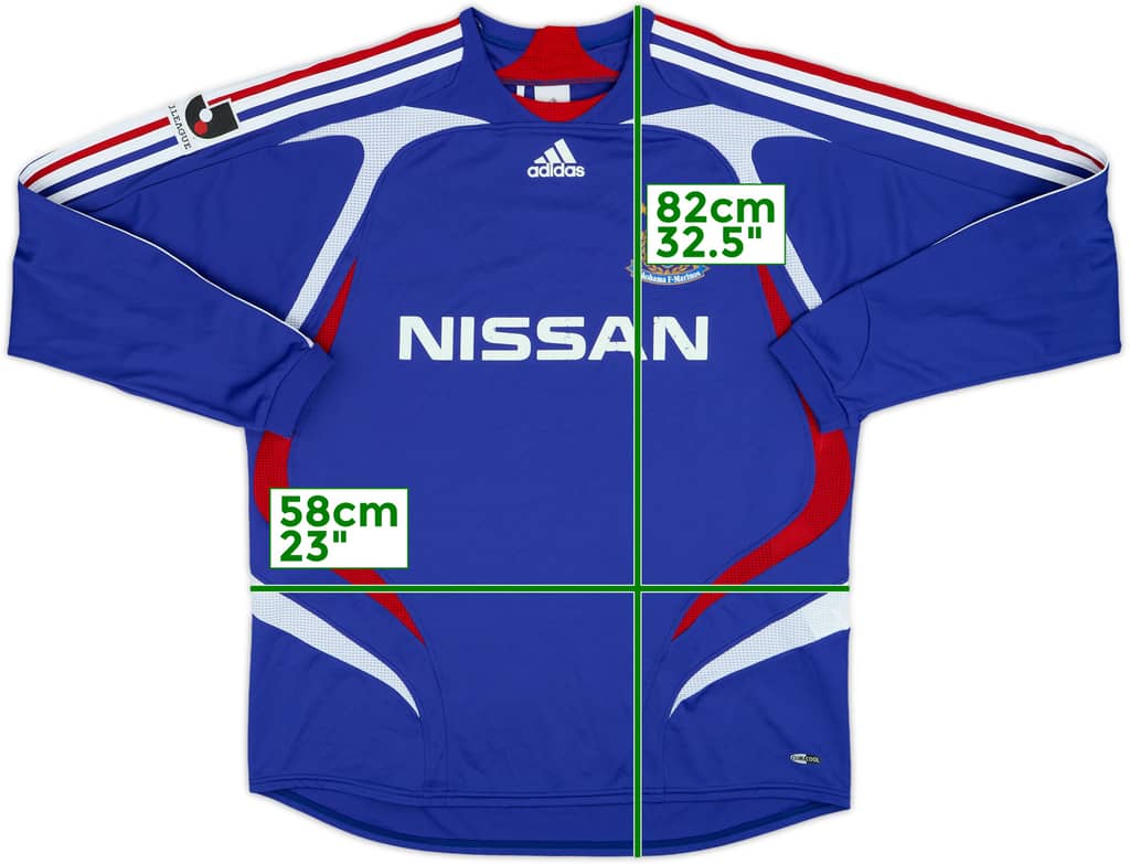 2007 Yokohama Marinos Home L/S Shirt - 6/10 - (XL)