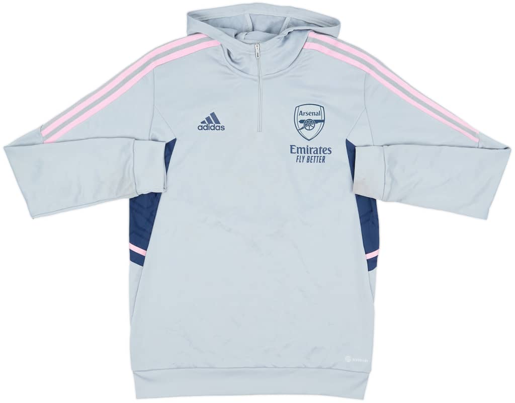 2022-23 Arsenal adidas Hooded 1/4 Zip Drill Top - 7/10 - (M)
