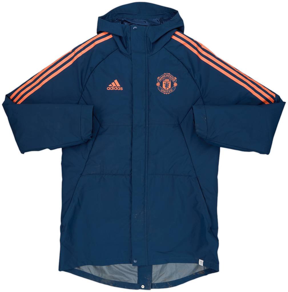 2022-23 Manchester United adidas Hooded Bench Coat - 8/10 - (M)